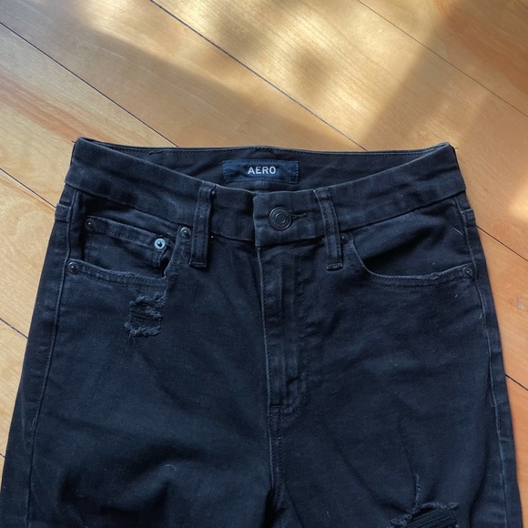 Aeropostale Black Distressed Jeans size 4 - Picture 3 of 6